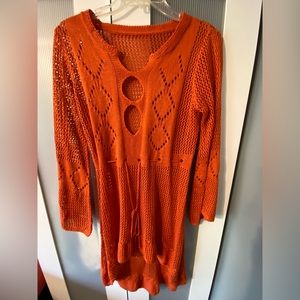 Orange bathing suit cover up